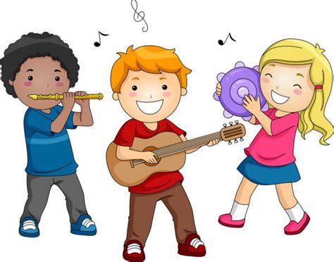 Music Instruments Happy Cartoon Music Cartoon Kids Playing
