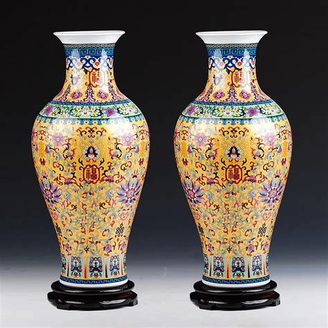 Luxury Jingdezhen Antique Longevity Porcelain Enamel Floor Vase Classical Decoration Large