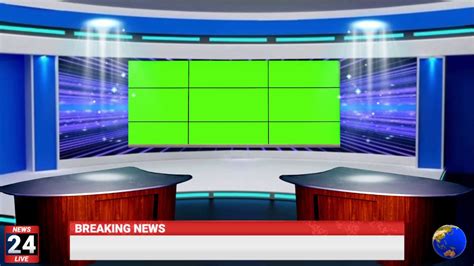 Breaking News With Sound 3d News Studio Tv Studio
