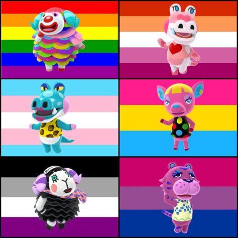 My friend and I found Animal Crossing villagers who have pride flag