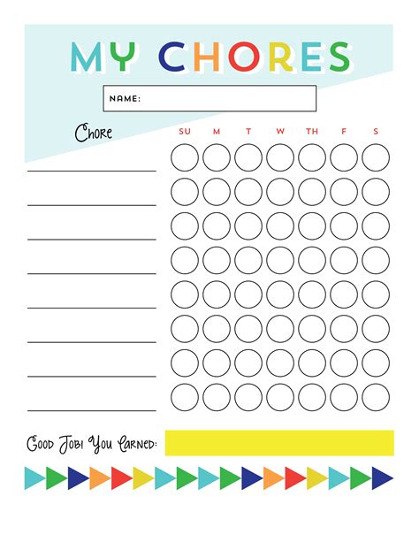 Charts provided for personal entertainment or informational use only. Printable Chore Reward Chart | K5 Worksheets