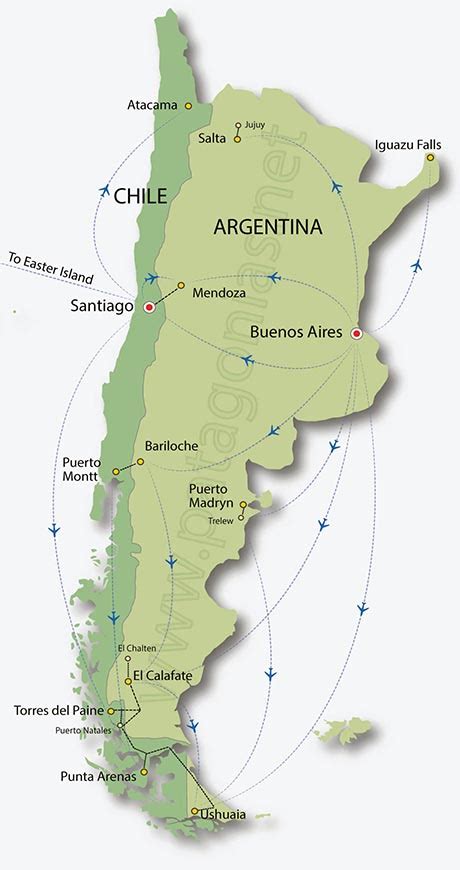 Map Of Patagonia Chile And Argentina Maps