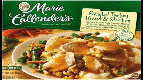 They are frozen dinners that serve 4 and can be heated in the microwave in less than 15 minutes of in the oven in about an hour. The Best Marie Calendars Thanksgiving Dinner - Most ...