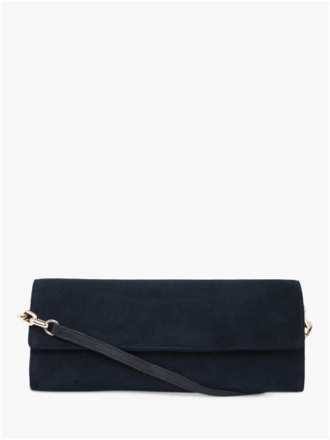 Hobbs Evesham Suede Clutch Bag Navy At John Lewis And Partners