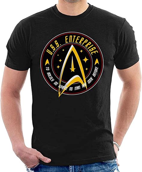 Star Trek Uss Enterprise Quote Logo Mens T Shirt Uk Clothing