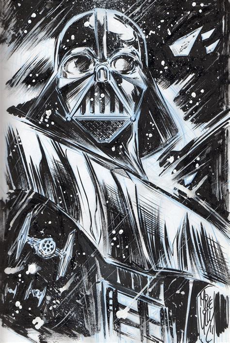 Darth Vader Sketch Darth Vader Pen And Ink Convention Sketch Flickr