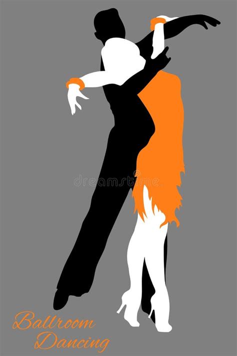 Silhouettes Of Couple Dancing Ballroom Dance Stock Vector