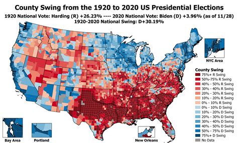 How Every County Voted This Year And How They Voted A Century Ago