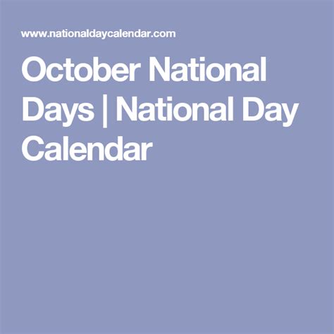 October National Days National Day Calendar National Day Calendar