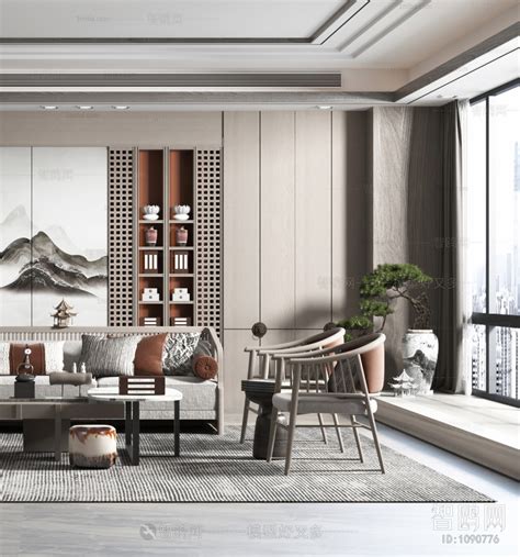New Chinese Style A Living Room 3d Model Download Model Id921660906