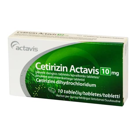 Cetirizin Actavis 10mg Plėvele Dengtos Tabletės N10