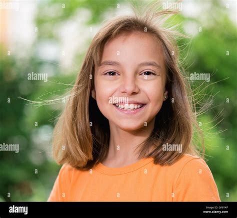 Portrait Of Smiling Girl Stock Photo Alamy