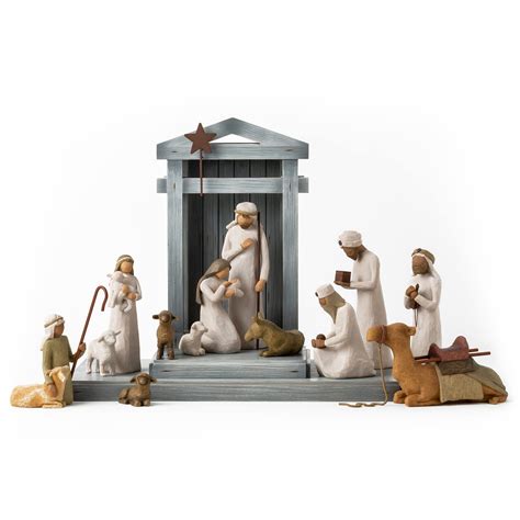 Willow Tree Nativity Deluxe Plus The Three Wise Men And Camel 14 Piece