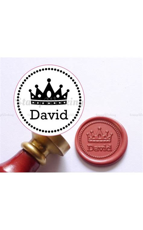 King Crown With Name Wax Seal Stamp Personalized Crown Etsy