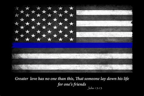 Police Law Enforcement Thin Blue Line Flag John 1513