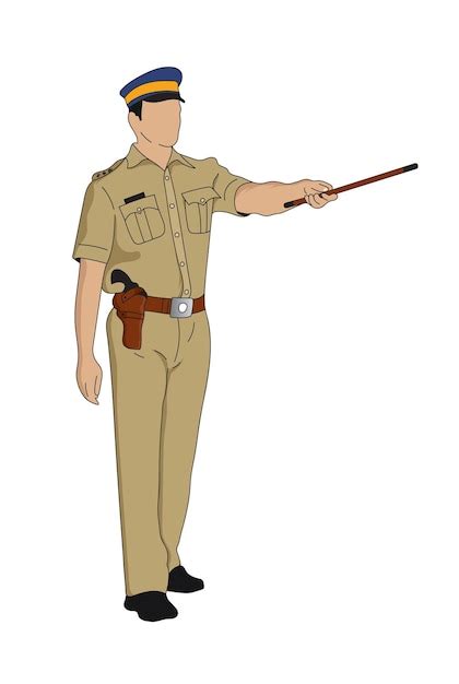 Premium Vector Indian Police Officer In Uniform