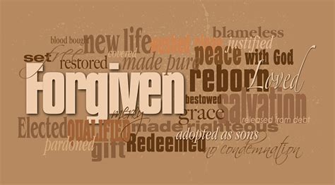 Christian Forgiven Word Montage With Beige Background Stock
