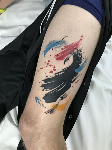 Abstract Brush Stroke Tattoo By Tim Mueller Tattoos Forearm Band