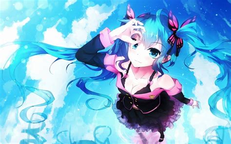 Fondos De Pantalla Ilustraci N Anime Pelo Azul Hatsune Miku Papel