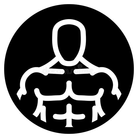 Strong Man Symbol In Black Circle Stock Vector Illustration Of Strong