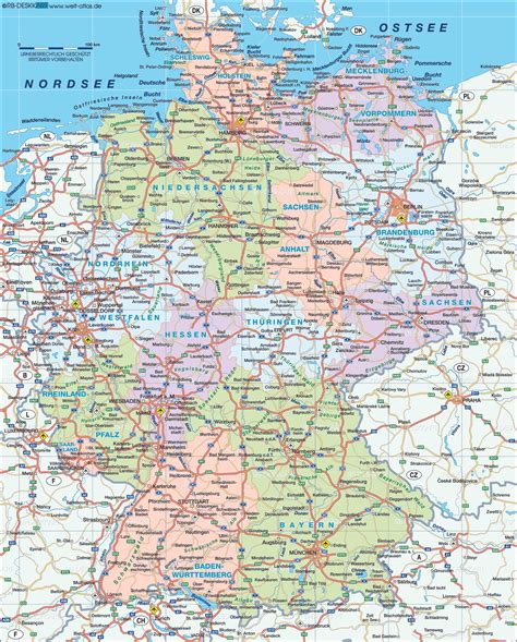 Německo, plným názvem spolková republika německo (německy bundesrepublik deutschland), zkratkou srn (neoficiální německá zkratka brd), je středoevropský stát, rozdělený na 16 spolkových zemí. Mapa Německa🗺️ - Podle regionu & ke stažení i online