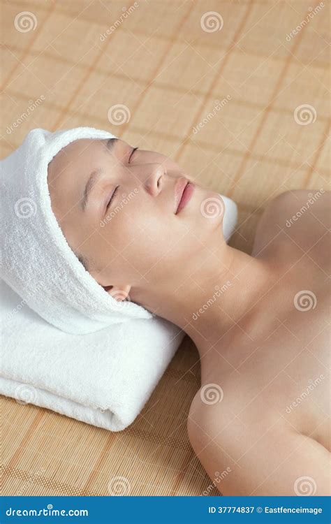 A Young Woman Enjoying Massage Stock Image Image Of Activities