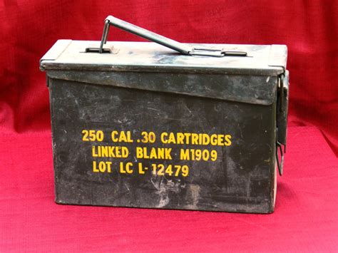 Vintage Us Military Ammunition Box Green Metal For Cal 30