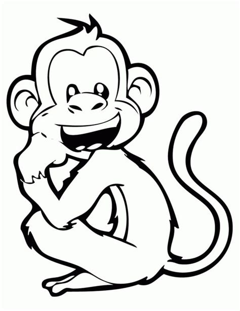 Laughing Monkey Coloring Page Download And Print Online Coloring Pages