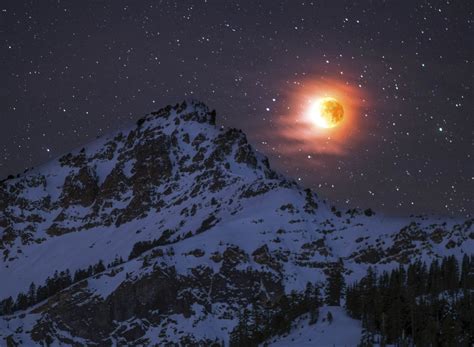 The Eclipsed Moon Looked Gorgeous Over Brokeoff Mountain In Lassen