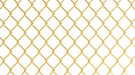 Premium Photo 3d Render Of Golden Metal Fence Mesh Isolated On White