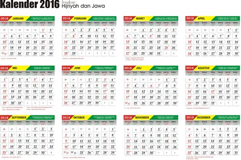 Kalender 2016 Format Cdr