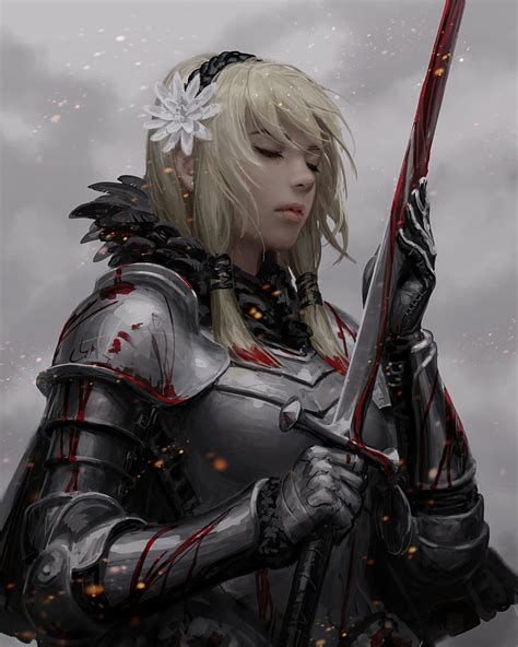 Hd Wallpaper Artwork Fantasy Art Women Sword Armor Blonde