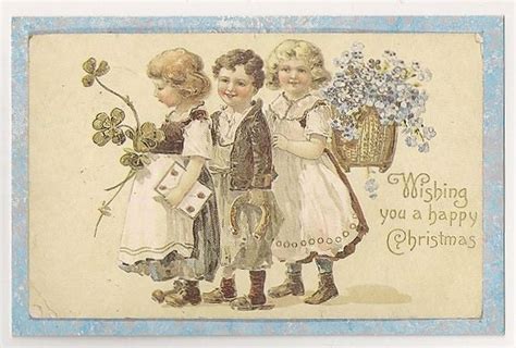 Victorian Christmas Greetings C1890 Nostalgia Repro Postcard