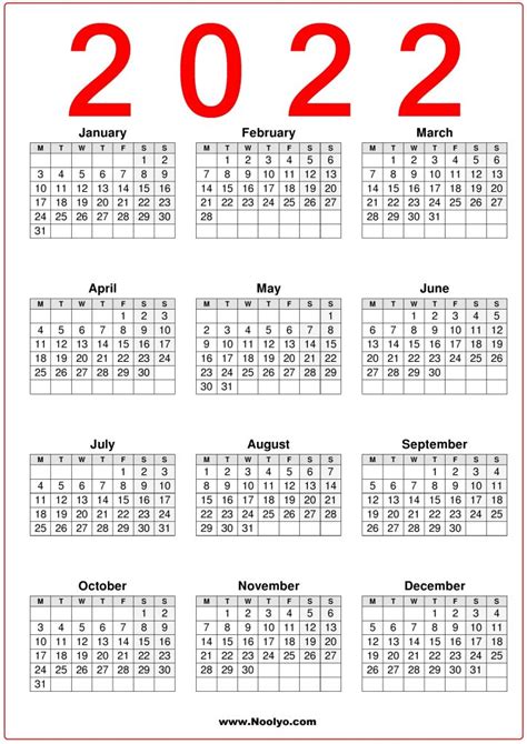 2022 Au Calendar Printable Free