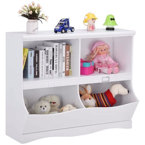 Children Storage Unit Kids Bookshelf Bookcase White Baby