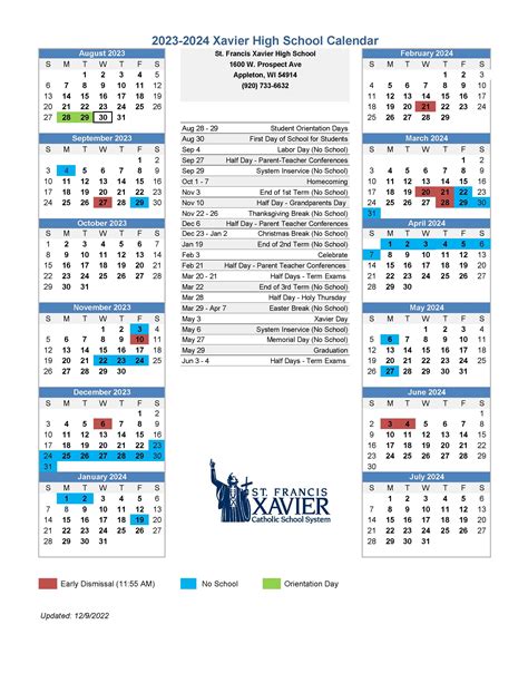 2024 2025 Academic Calendar Saint Xavier University Coral Dierdre