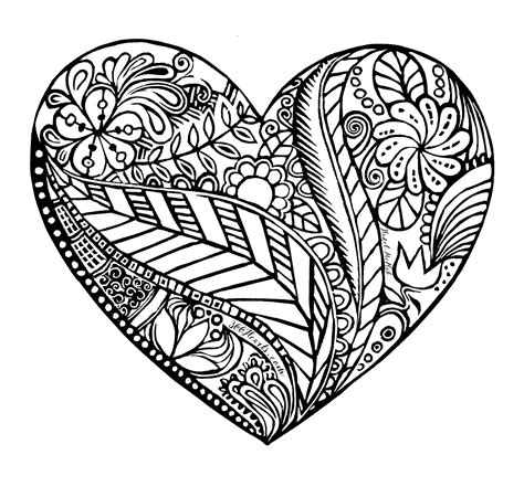A Heart To Color By Heart Coloring Pages Love Coloring Pages Printable Adult