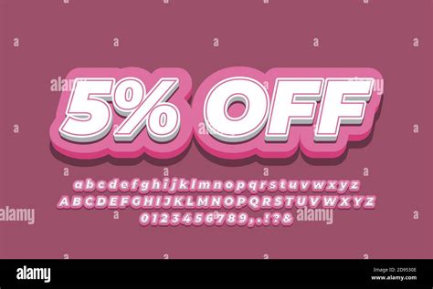 5% percent Sale discount promotion 3d pink design Stock Vector Image & Art - Alamy