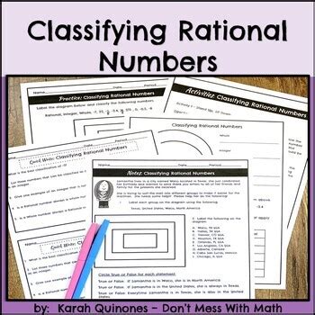 Write the name that apply to the number given below. Classifying Rational Numbers Notes Activity Practice ...