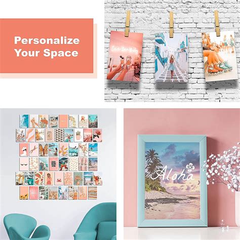 Buy Koll Decor Teal And Peach Wall Decor Aesthetic Wall Images Collage