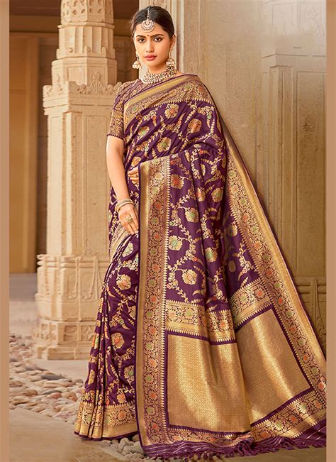 Silk Embroidered Traditional Saree Buy Online