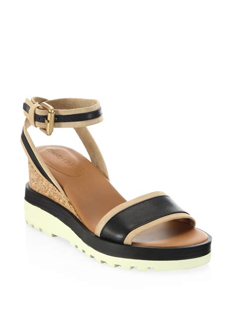 See By Chloé Robin Leather Wedge Sandals Wedge Sandals See By Chloe