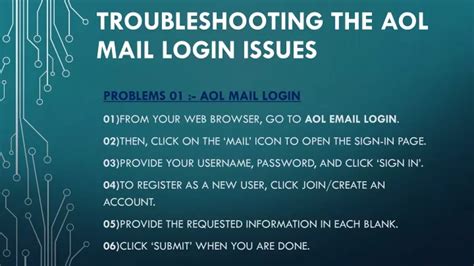 Ppt Troubleshooting The Aol Mail Login Issues Powerpoint Presentation