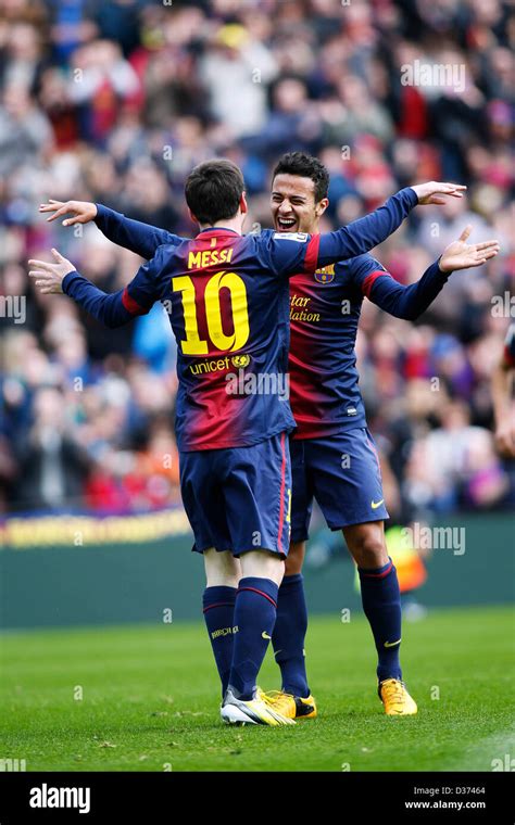 Lionel Messi Thiago Alcantara Barcelona February 10 2013