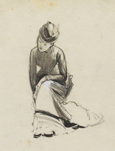A Woman Kneeling Drawing By Sir Luke Fildes Sketches Drawings