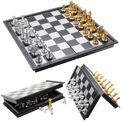 Portable Folding Magnetic Mini Chess Set Travel Size Game Board For