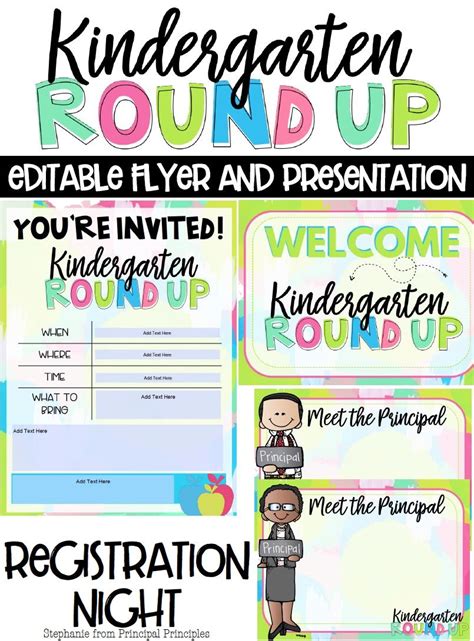 Kindergarten Round Up Editable Flyer And Powerpoint For Registration