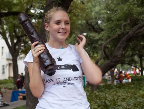 Photos Students Storm Ut Armed With Colorful Dildos And A Powerful Message Cocks Not Glocks