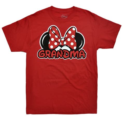 Disney Minnie Mouse Grandma Womens T Shirt Red