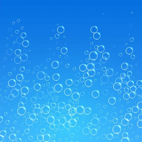 Free Vector Blue Water Background With Bubbles Floating Upwards